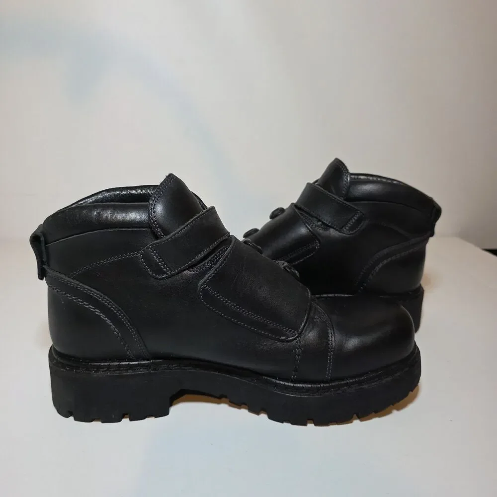 Vintage Rovers Heavy Combat Motorcycle Riding Boots Mens Size 45 Roller Buckles